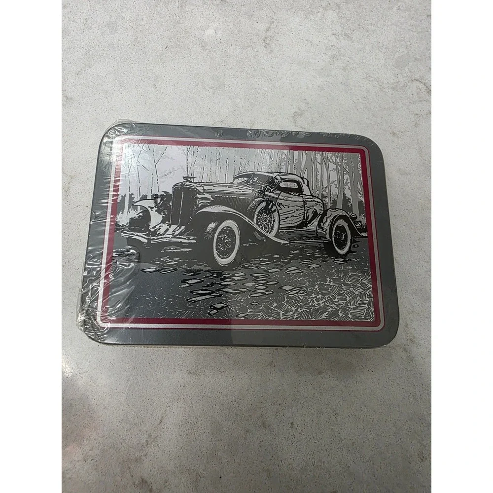 Vintage Enesco Classic Car Coaster Set in Collector Tin Sealed Deadstock Retro